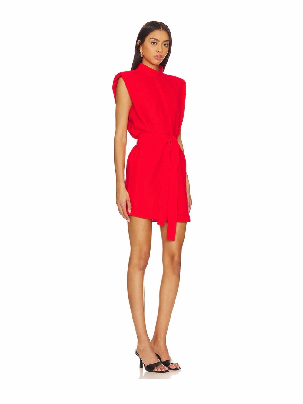 Amanda Uprichard Crimson High-Neck Mini Dress - Picture 2 of 5